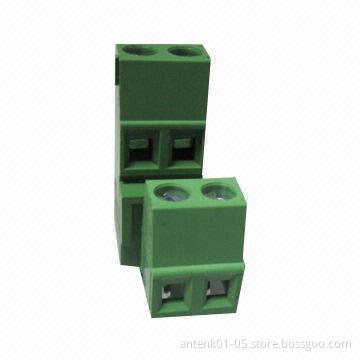 PCB Terminal Blocks, 5.0mm Pitch, Made of Phosphor Bronze Wire Guard and Stainless Steel
